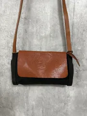 IL BISONTE イルビゾンテ キャンバス レザー ショルダー バッグ size-/黒 ■■◎レディース