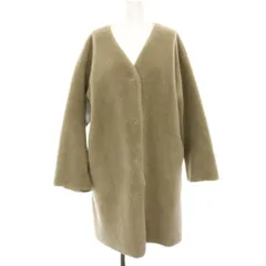 ジャーナルスタンダード レリューム JOURNAL STANDARD relume フェイクムートン Vネックコート ボア ロング 38 ベージュ ノーカラー 17020462802230 /HN