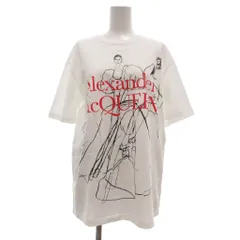 アレキサンダーマックイーン ALEXANDER MCQUEEN Tシャツ カットソー 38 白 ホワイト 半袖 イラストプリント ロゴプリント ミドル ハーフ丈 /ML ■GY62のサムネイル