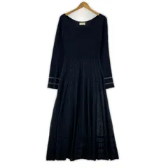 eimy istoireエイミーイストワール 切替 リブニットワンピース sizeF/ネイビー