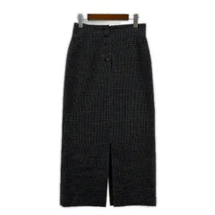 IENA イエナ チェック 前後スリットロングスカート size38/ネイビー×ブラウン