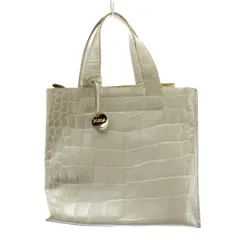 フルラ FURLA ハンドバッグ クロコ型押し レザー 白 ホワイト /AN80