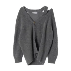 ザラ ウール カシミア ブレンド カットアウト Single ボタン ニット カーディガン