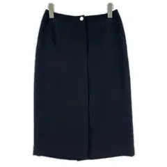green label relaxing グリーンレーベルリラクシング フロントジップスカート size38/ネイビー