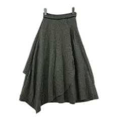 AZUL by moussy アズールバイマウジー ラップデザイン フレアロングスカート sizeS/グレー