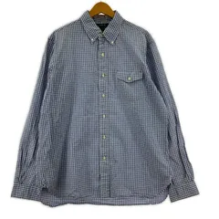 POLO RALPH LAUREN ポロ ラルフローレン ギンガムチェック ボタンダウン長袖シャツ sizeL/ブルー×ホワイト