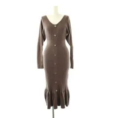 スナイデル SNIDEL 2wayフロントボタンニットワンピース ロング 長袖 F モカ /HK ■OS