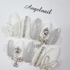 ネイルチップ　オーダーネイル　ワンホン　キラキラ　OL 量産型　ちゅるん　韓国