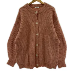 VANNIE U ヴァニーユー クルーネック ロングカーディガン sizeF/ピンク系