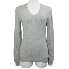 ユニクロ UNIQLO カシミヤ Vネック ニット セーター プルオーバー 長袖 S ライトグレー /X