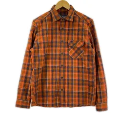 green label relaxingグリーンレーベルリラクシング  チェック長袖シャツ sizeＭ/オレンジ