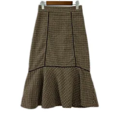 MAJESTIC LEGON マジェスティックレゴン 総柄フリルスカート sizeＭ/ブラウン