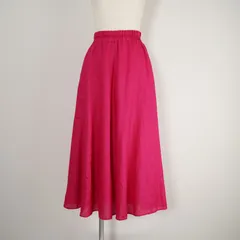 BEAUTY&YOUTH UNITED ARROWS ビューティーアンドユース ユナイテッドアローズ リネン ウエスト ギャザー フレア スカート ロング ピンク