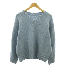 無印良品 良品計画 美品 ヤクウール ニット セーター Vネック 長袖 XL 水色 ライトブルー 0311