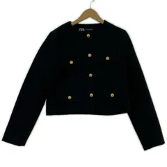 ZARA ザラ ノーカラージャケット sizeEUR S/ブラック