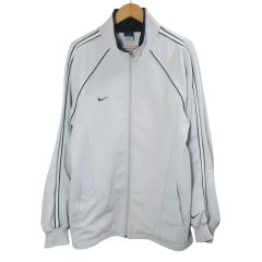 ナイキ NIKE トラックジャケット ジャージ ジップアップ DRI-FIT スポーツウェア スウッシュ ロゴ刺繡 スタンドカラー L ライトグレー /X