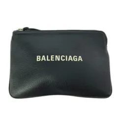 BALENCIAGA バレンシアガ ロゴ レザーポーチ size-/ブラックのサムネイル