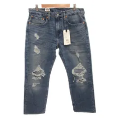 リーバイスプレミアム Levis PReMIUM タグ付き 502 レギュラー テーパード デニムパンツ ジーンズ ダメージ加工 ビッグE W34 L32 インディゴ /FF