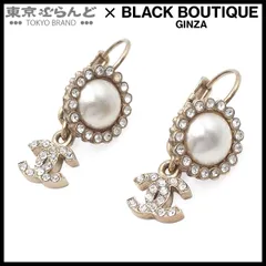 シャネル CHANEL ピアス ゴールド メタル ココマーク ラインストーン フェイクパール コスチュームジュエリー 16A レディース 101850412