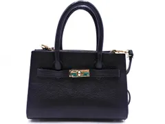 AULENTTI オウレンティ レザー ハンド バッグ 黒 ■■◎レディース