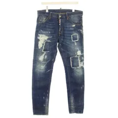 ディースクエアード DSQUARED2 COOL GUY JEAN ダメージ加工 リペア加工 デニム パンツ ジーンズ ボタンフライ 48 青 S71LB0170 /TK