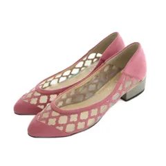 セブントゥエルブサーティ VII XII XXX パンプス チャンキーヒール スエード メッシュ 22.5cm ピンク /MI ■OS