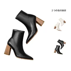 ショートブーツ レディース ミドルブーツ ストレッチブーツ 合皮 歩きやすい 履きやすい 痛くない 柔らかい 太ヒール ハイヒール 美脚見せ