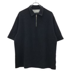 CULLNI バイカラーメッシュニット ジップアップポロシャツ 1 黒✖️青