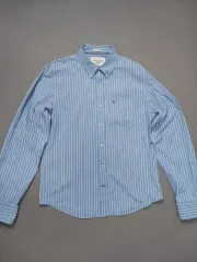 2XL Abercrombie アバクロンビー & ピーチ マッスルフィット ブルー ボタンダウン シャツ