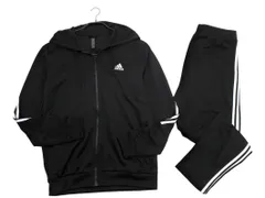 adidas アディダス 大きいサイズ ロゴ ジャージ上下 セットアップ sizeXL/黒 ■◇ メンズ