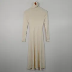 ZARA ザラ タートルネック ニットワンピース オフホワイト Sサイズ レディース 古着 モード シンプル