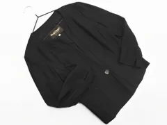 PAUL STUART ポールスチュアート リネン混 ノーカラー ジャケット size6/黒 ■◇ レディース