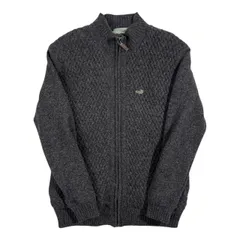 Crocodile クロコダイル フルジップ デザイン 中綿 ウール ニット ジャケット M/ダークグレー系 メンズのサムネイル