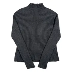 90s Polo by Ralph Lauren ポロ ラルフローレン モックネック リブ ニット コットン セーター サイズ L /チャコール系 メンズ ヴィンテージ