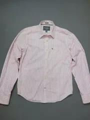 2XL アバクロンビー アンド ピーチ マッスルフィット ピンク ストライプ シャツ