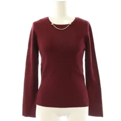 ジャスグリッティー JUSGLITTY 24AW モチーフチェーン付リブニット セーター 長袖 2 バーガンディー /NR ■OS
