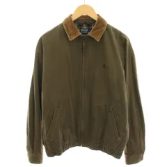 ポロ バイ ラルフローレン Polo by Ralph Lauren ブルゾン ジャンパー アウター 襟コーデュロイ ポニー刺繍 裏地チェック柄 M カーキ 茶 ブラウン /YT ■ECD002