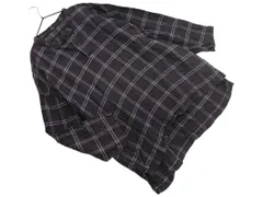 BEAMS LIGHTS ビームスライツ リネン100% 長袖 チェック キーネック プルオーバー シャツ sizeM/ブラウン ■◇ レディースのサムネイル