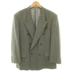 ジバンシィ GIVENCHY テーラードジャケット ダブル ノーベント ストライプ柄 ウール グレー /YT