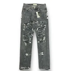 未使用 INNOCENCE NYC 23AW DESTROY LEATHER DENIM PANTS デストロイレザーデニムパンツ ジーンズ INDELE01  ブラック F （76263A）のサムネイル
