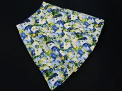 KUMIKYOKU 組曲 総柄 Aライン 台形 スカート size2/青 ■◇ レディース