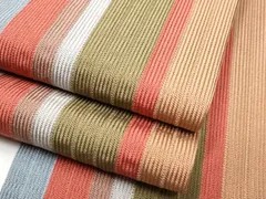 平和屋着物●本場筑前博多織　半幅帯　間道　正絹　逸品　CABD0624hy
