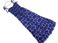 kate spade ケイトスペード 総柄 シャーリング キャミソール ワンピース sizeM/ネイビー ■◆ レディース