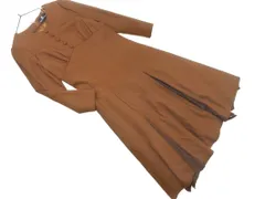 新品 Karl Park Lane カールパークレーン ウール混 レース 切替 Aライン ワンピース size5/ブラウン ◇■ レディース