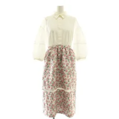 チェスティ Chesty フラワージャガードワンピース ステンカラー 0 白 マルチカラー /CX ■OS