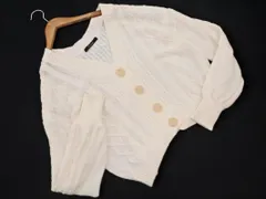 w closet ダブルクローゼット ケーブル編み Ｖネック カーディガン sizeF/白 ■◇ レディース