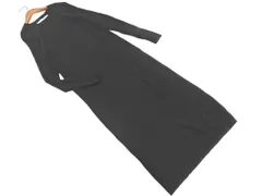 NATURAL BEAUTY BASIC ナチュラルビューティーベーシック ロング スリット ニット ワンピース sizeM/黒 ■◇ レディース