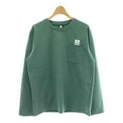 ラッセル RUSSELL Tシャツ S 緑 グリーン 長袖 クルーネック 胸ポケット カットソー ロゴ刺繍 /PP ■GY60のサムネイル