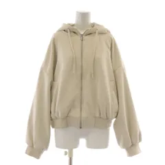 ザラ ZARA ジップアップパーカー L アイボリー パフスリーブ ショート丈 長袖  /AU