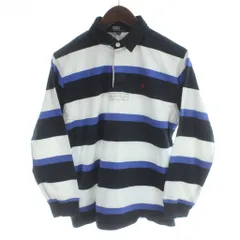 ポロ バイ ラルフローレン Polo by Ralph Lauren ポロシャツ 長袖 ボーダー柄 160 紺 ネイビー 白 ホワイト /AP
